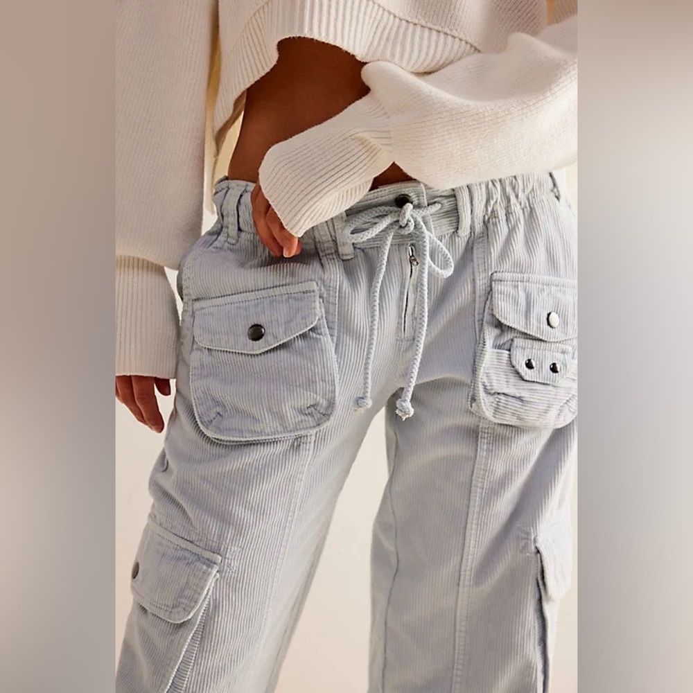 NWOT Free People Tahiti Cord Cargo Trousers - Picture 4 of 5